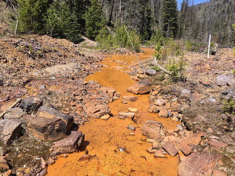 Acid mine drainage from the Mike Horse Mine complex enters upper Blackfoot River watershed